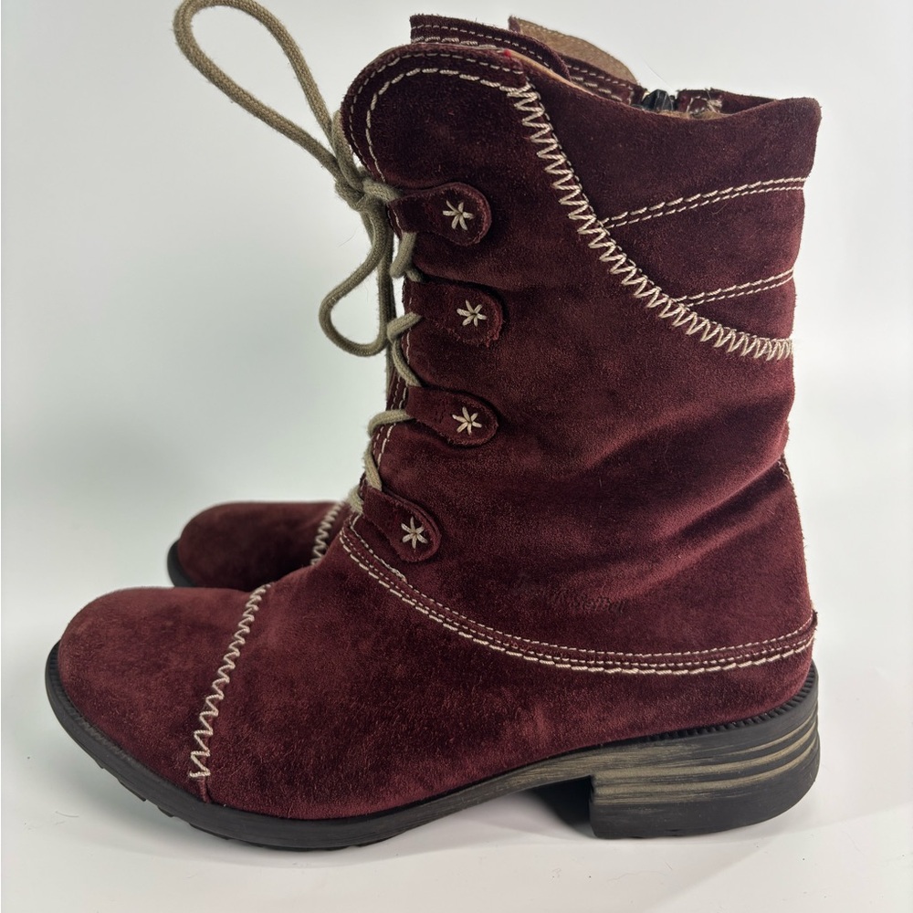 Josef Seibel Palima lace up low heel suede boots 
Size EU 39 US 8.5 red - Picture 4 of 13